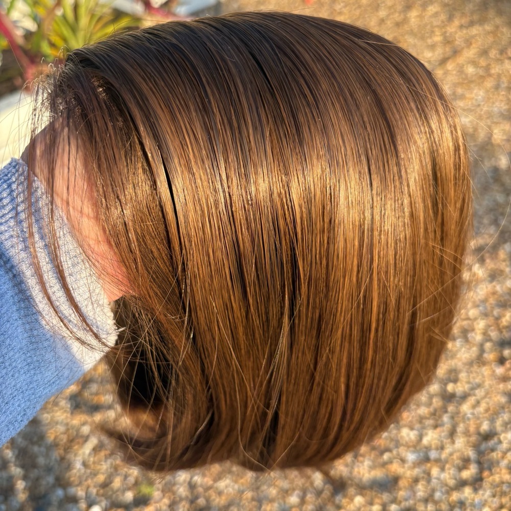 Brunette Chestnut Brown Synthetic BOB Shoulder Length Wig! Part & Lace!
